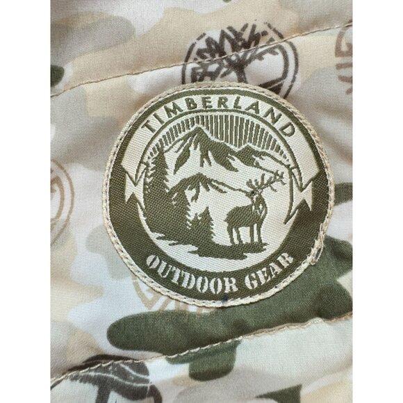 Timberland Boys Camo Outdoor Gear Puffer Vest Size 5 Orange & Green - Picture 2 of 11